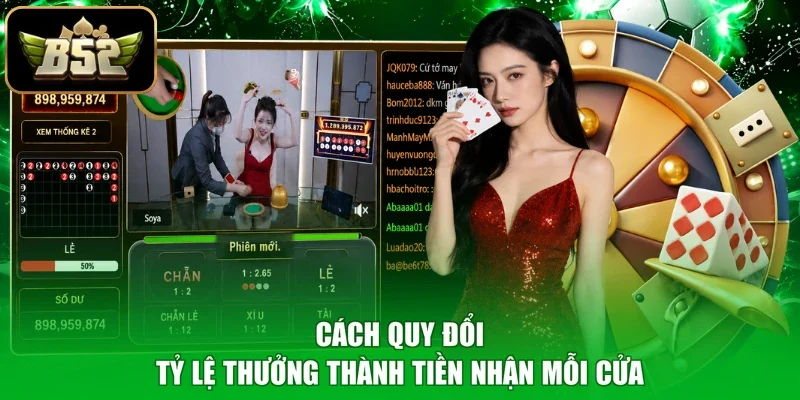 Cách quy đổi tỷ lệ thưởng thành tiền nhận mỗi cửa