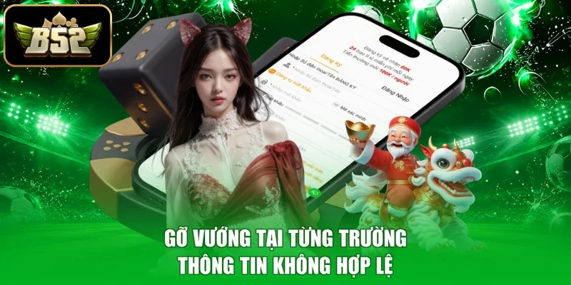 Gỡ vướng tại từng trường thông tin không hợp lệ
