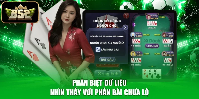Phân biệt dữ liệu nhìn thấy với phần bài chưa lộ