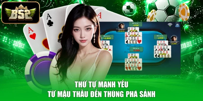 Thứ tự mạnh yếu từ mậu thầu đến thùng phá sảnh